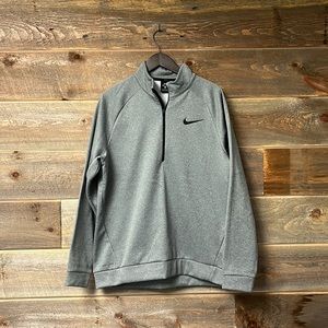 Nike Drifit Mens Quarter Zip Pullover Hoodie Sweatshirt Gray Size Large